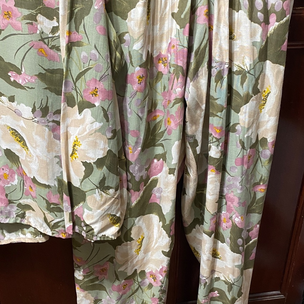 Venezia vintage Floral pantsuit Set with Lace Trim plus size 26/28 - Picture 17 of 17